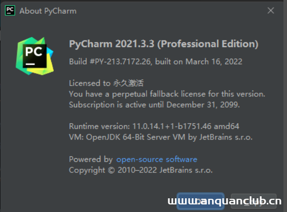 Pycharm 2021.3.2-3.3及3.X最新专业版激活/破解教程