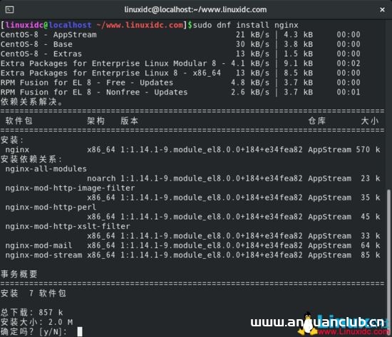 图片[2]-CentOS 8.1下搭建LEMP(Linux+Nginx+MySQL+PHP)环境(教程详解)_Linux-渗透云记 - 专注于网络安全与技术分享