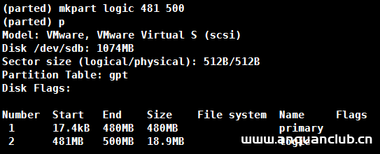 图片[5]-Linux parted磁盘分区实现步骤解析_Linux-渗透云记 - 专注于网络安全与技术分享