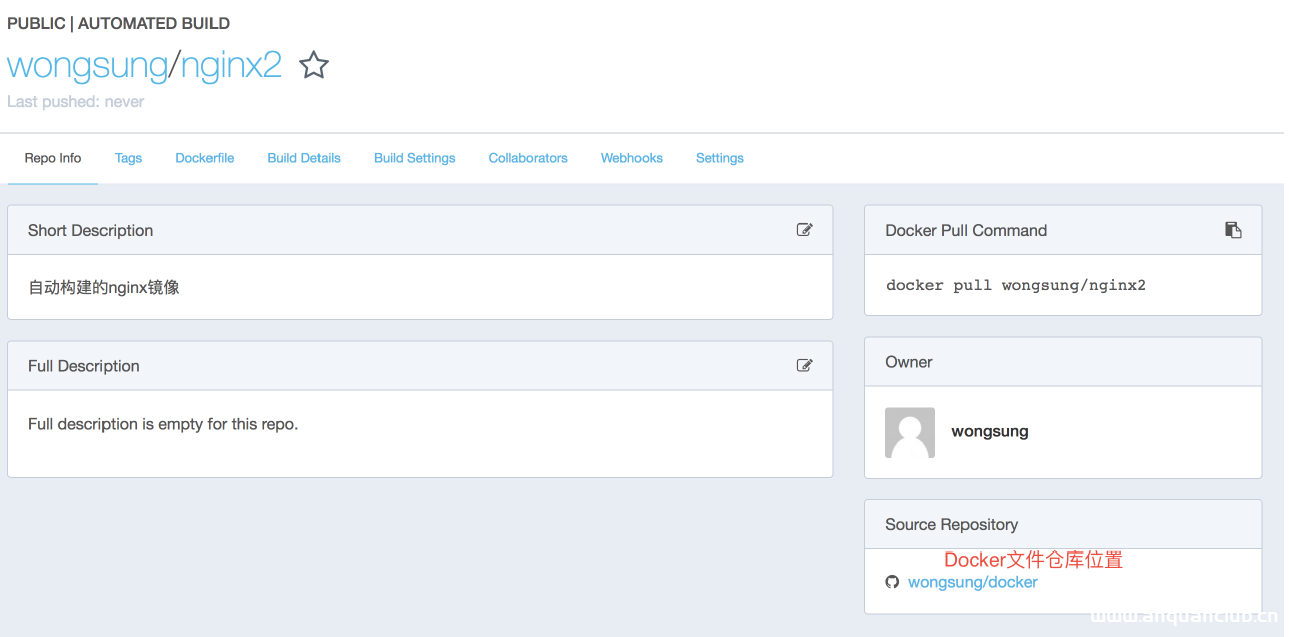 图片[6]-Docker自动化构建Automated Build实现过程图解_docker-渗透云记 - 专注于网络安全与技术分享