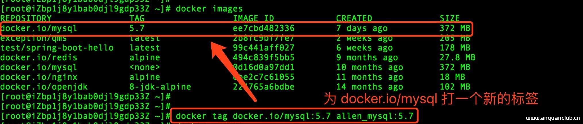 Docker tag 添加标签