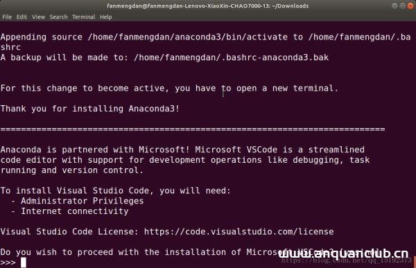 图片[8]-Ubuntu18.04 安装 Anaconda3的教程详解_Linux-渗透云记 - 专注于网络安全与技术分享