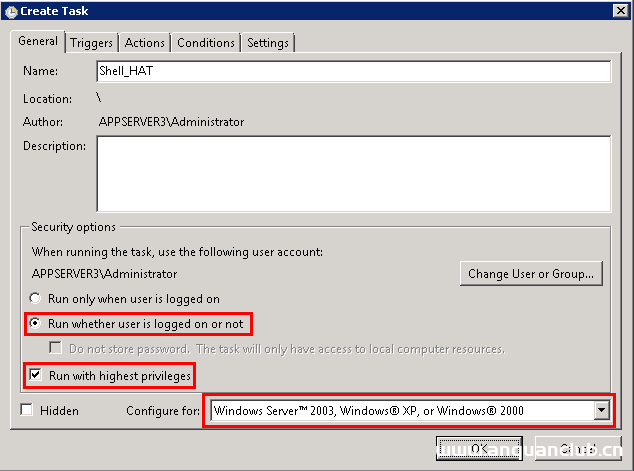 图片[4]-Windows 2008任务计划执行bat脚本失败返回0x1的解决方法_win服务器-渗透云记 - 专注于网络安全与技术分享