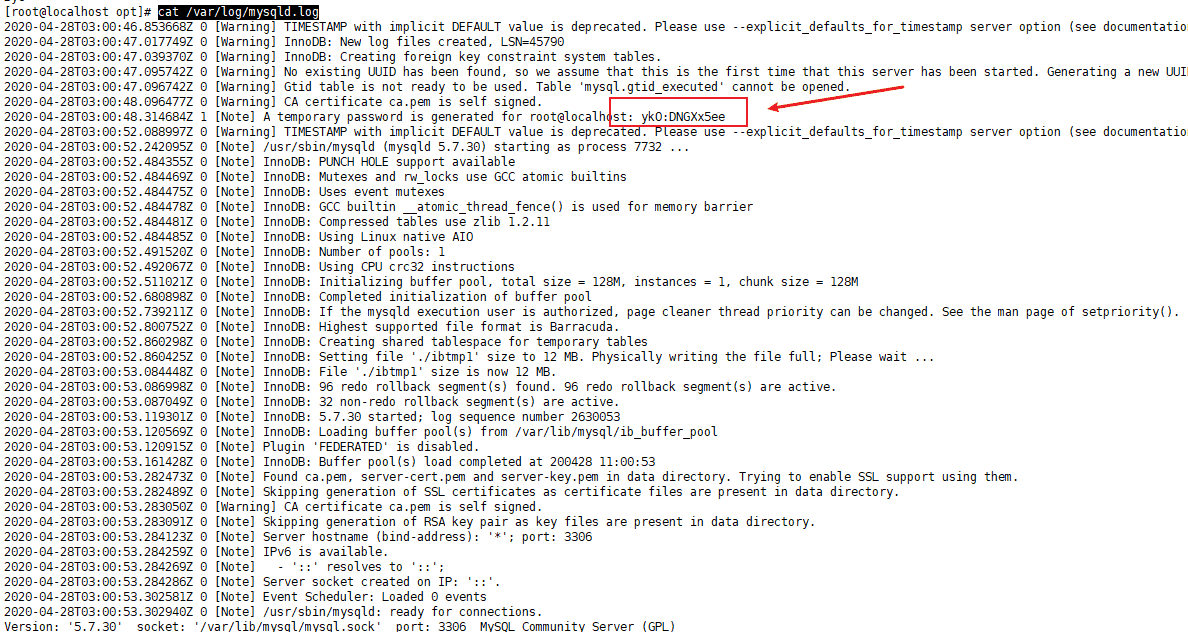 图片[5]-基于centos7快速安装mysql5.7教程解析_Linux-渗透云记 - 专注于网络安全与技术分享
