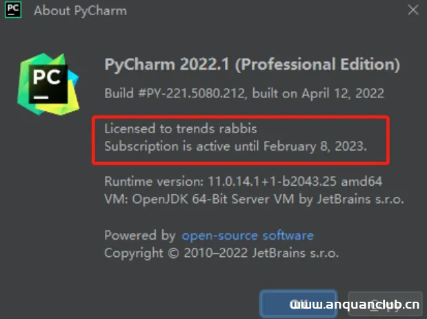 图片[2]-Pycharm 2022.1-X最新专业版激活/破解教程（通用教程）-渗透云记 - 专注于网络安全与技术分享