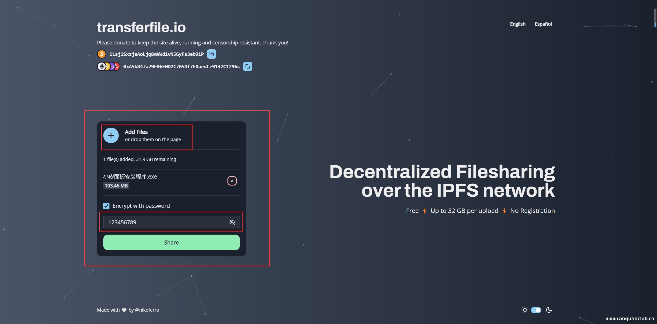 图片[2]- Transferfile – 一个免费的分散式文件共享服务-渗透云记 - 专注于网络安全与技术分享