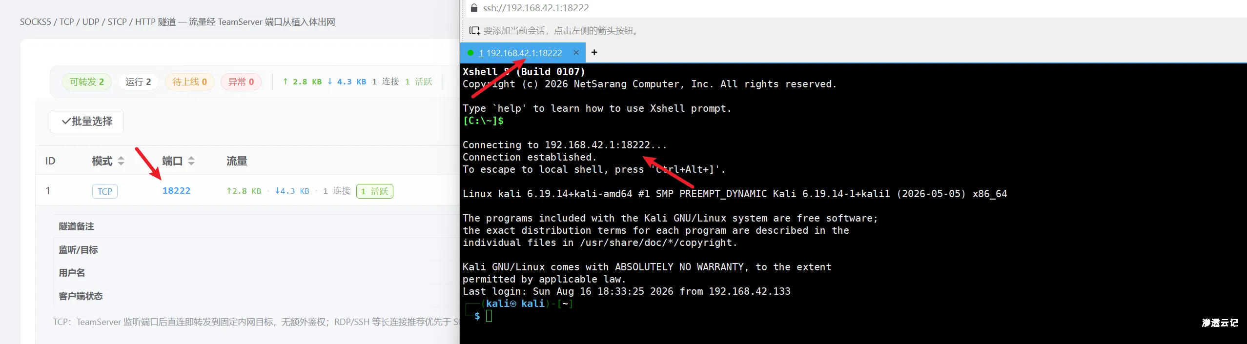 图片[5]-【工具更新】EasyShell v2.7 版本更新，新增tcp udp等端口转发协议，支持稳定实现ssh、rdp等协议的稳定连接-渗透云记 - 专注于网络安全与技术分享